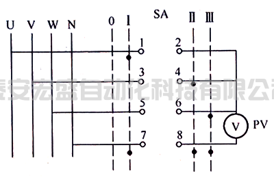 LW5-15/YH1型相電壓換相開(kāi)關(guān)接線圖 LW5-15/YH1型相電壓換相開(kāi)關(guān)接線圖